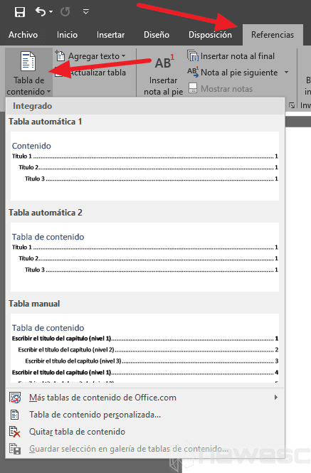 Como desvincular una tabla de contenido 1 Como desvincular una tabla de contenido